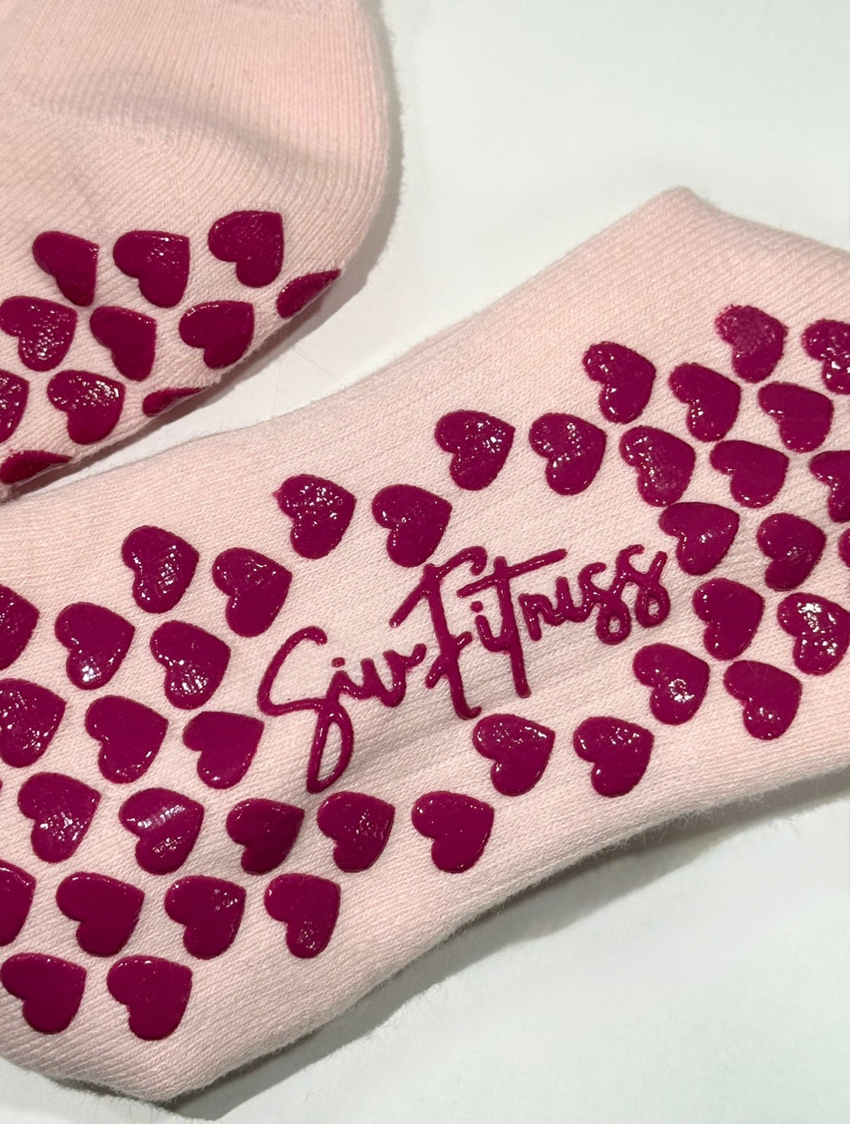 Pink Heart Grip Socks
